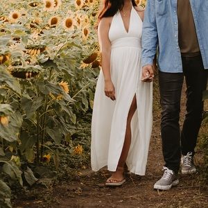 Abercrombie white maxi dress small